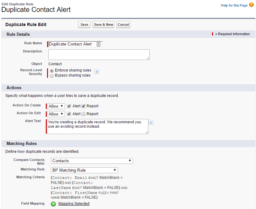 duplicate detector salesforce