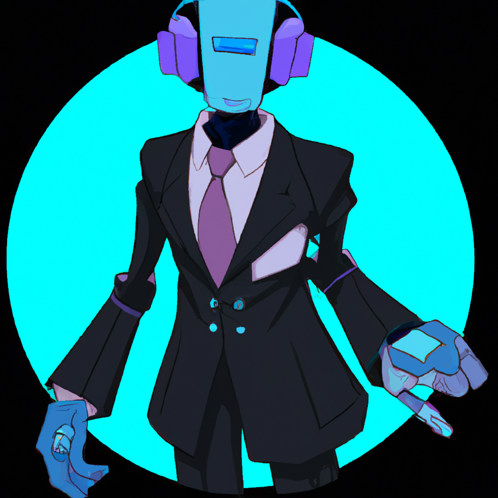 a robot in a business suit 