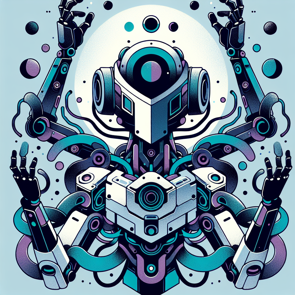 a robot holding its hands up, I dont know?