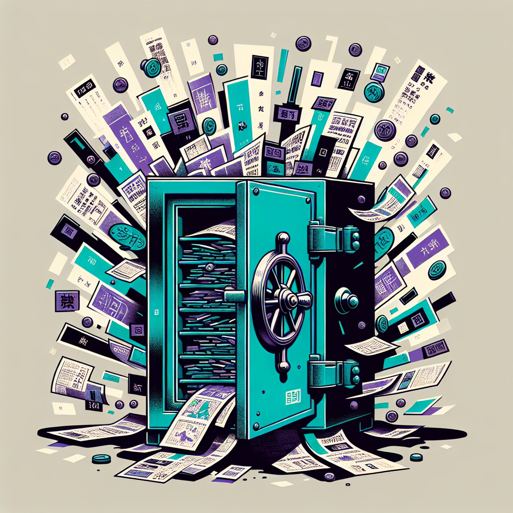 a safe locked up, bursting at the seams with newspaper clippings