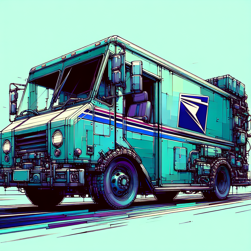 a postal truck that looks like a computer