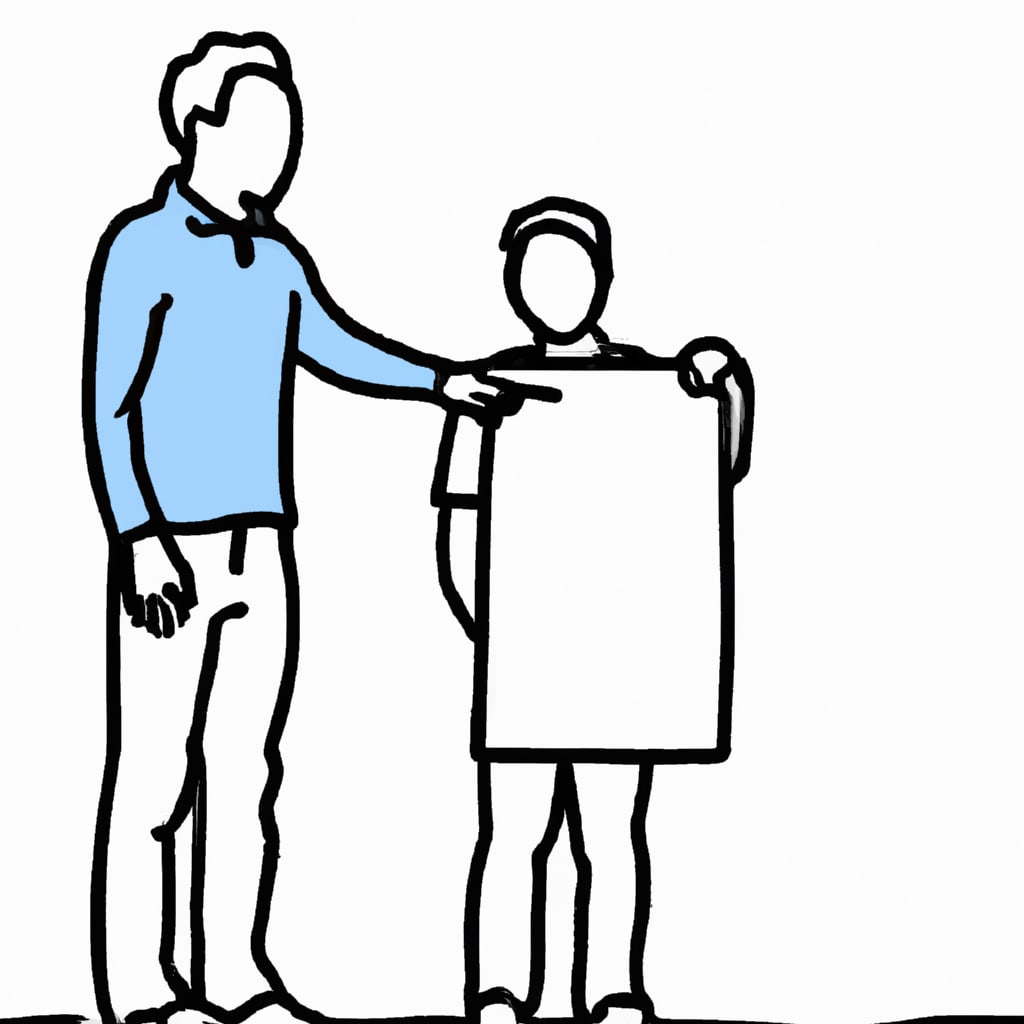 a man giving a person a tip on how to present