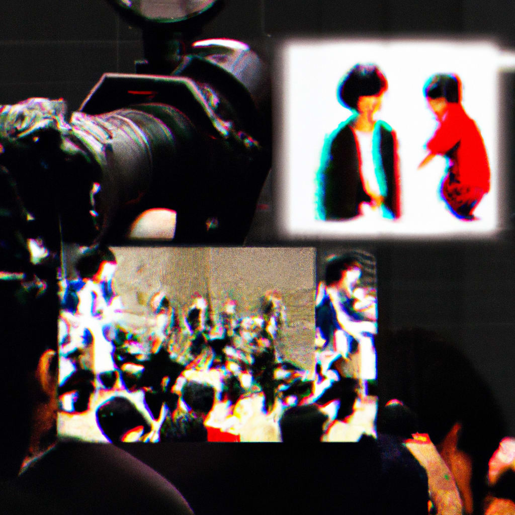person on stage with live audience and broadcasted virtually