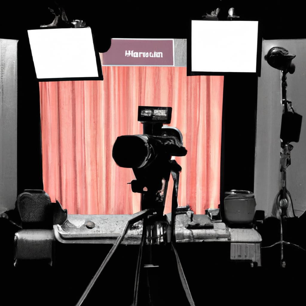 stage of an event with and broadcasting