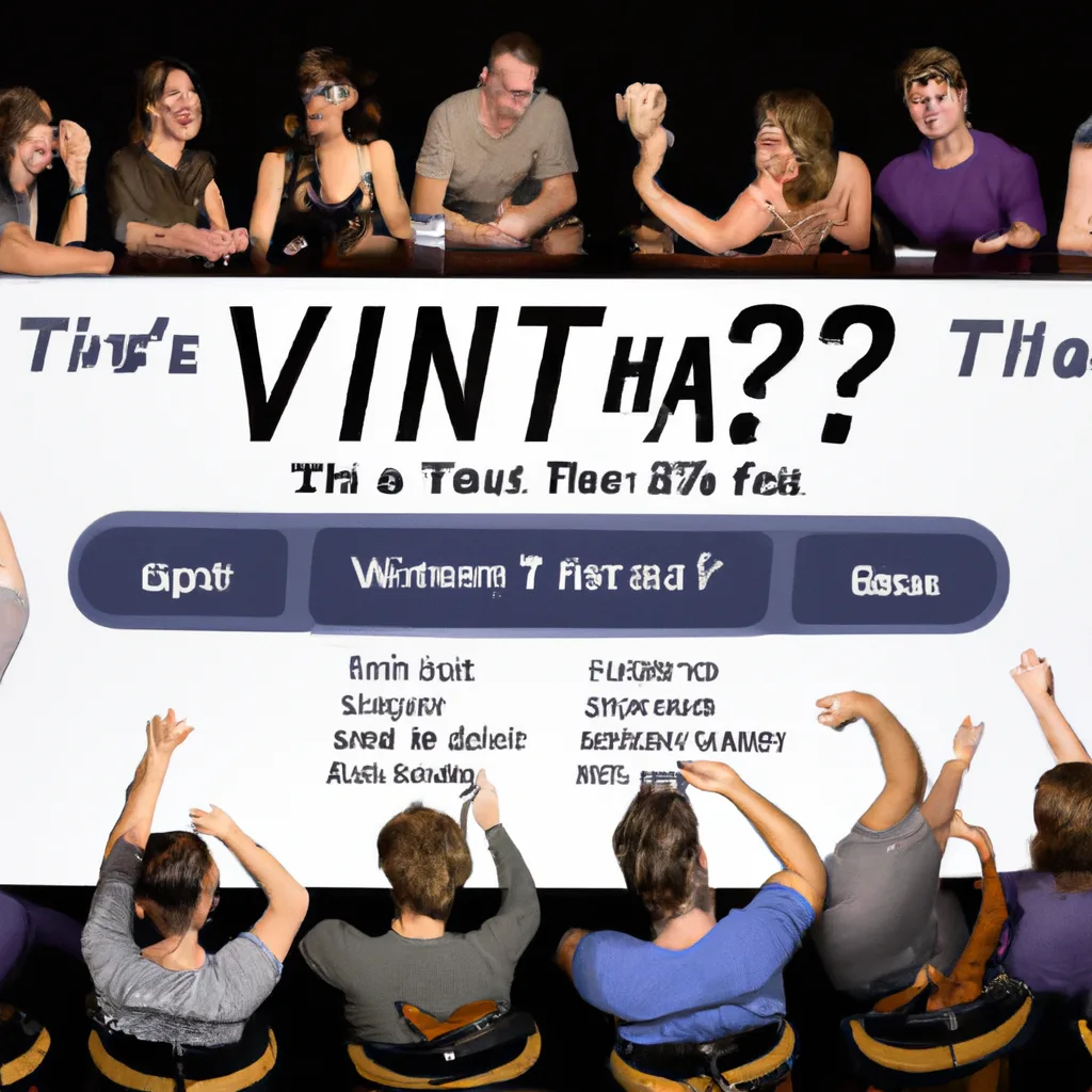 a large group of people attending a virtual trivia night with a clear winner