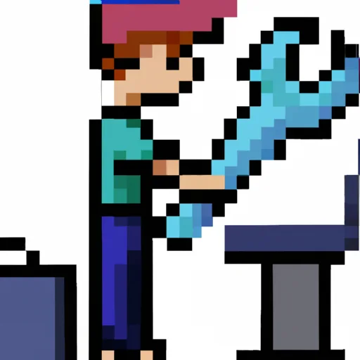 a person at a with a spanner working on a computer like a mechanic
