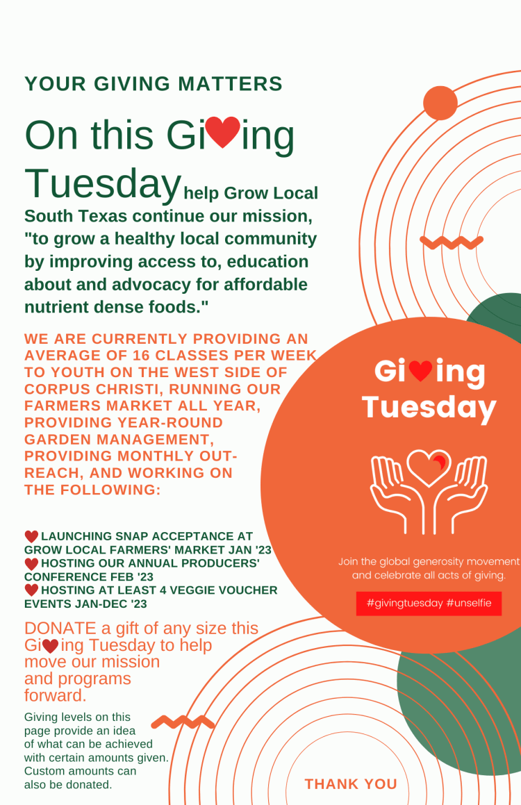 Giving Tuesday 2022 by Grow Local South Texas | BetterUnite