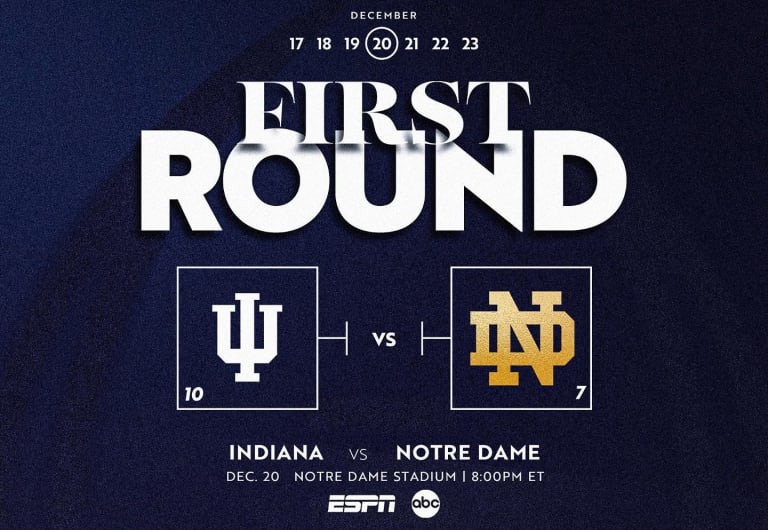 College Football Playoff Game - Notre Dame vs Indiana University - Dec ...