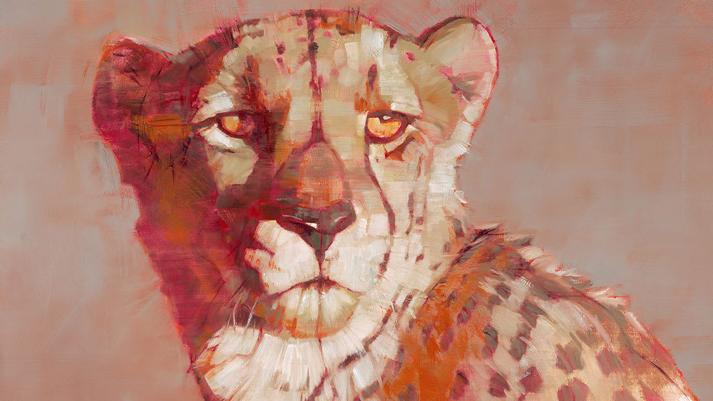 Modern Abstract Safari Cheetah Art Print by Simple Suol