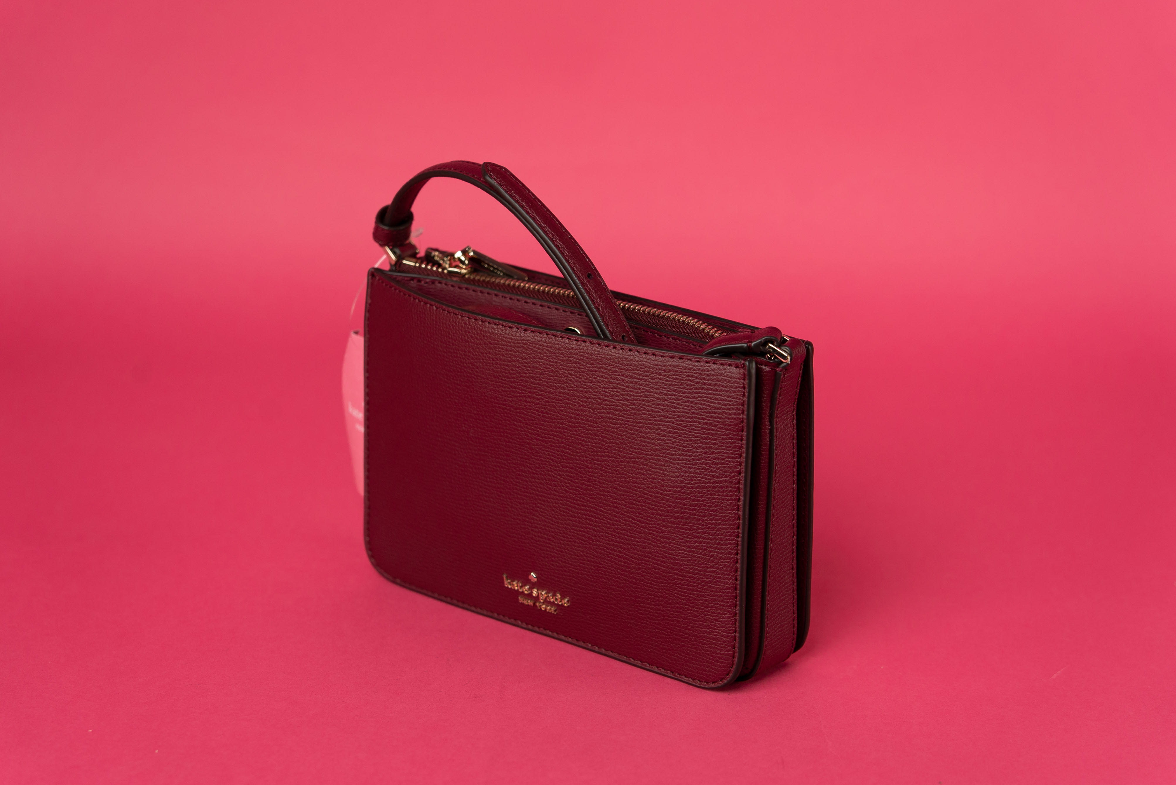New ELIM & PAUL Red Travel Tote shoulder bag Clutch Wallet SET Handbag  Purse