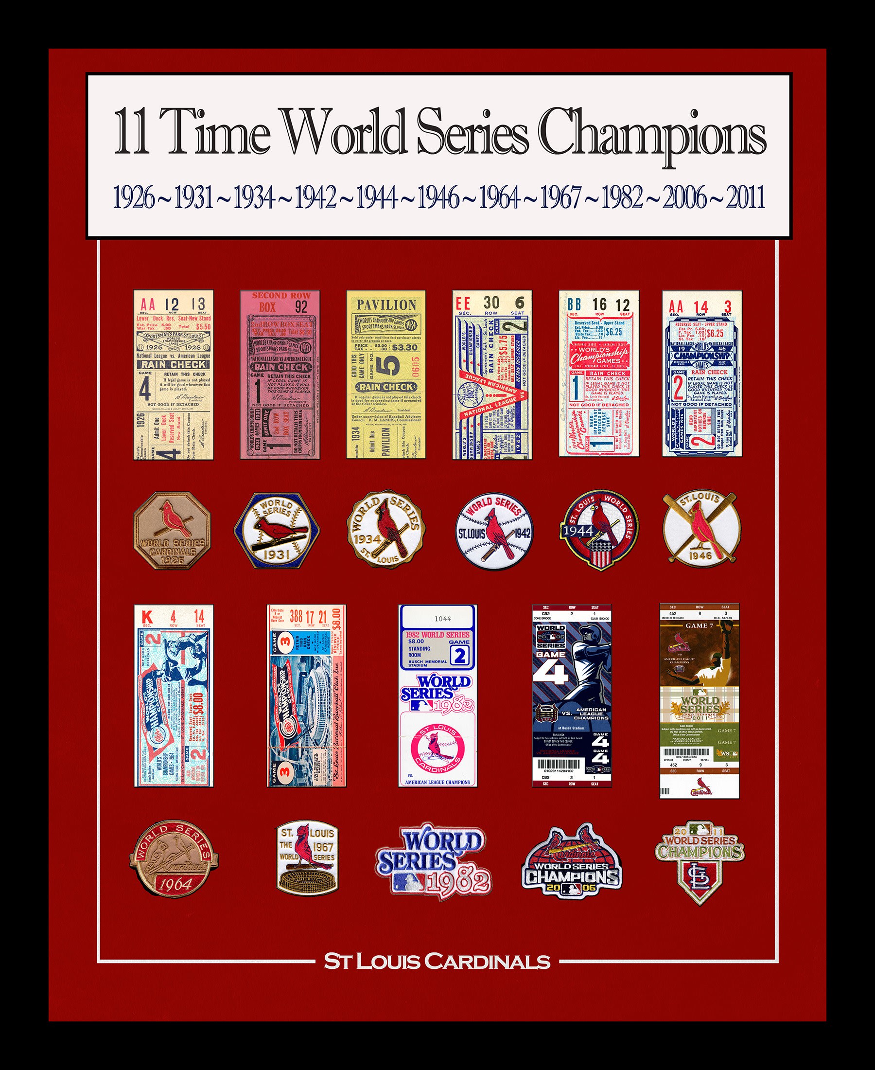 St Louis Cardinals World Series Champions Replica Stadium Desk Clock 