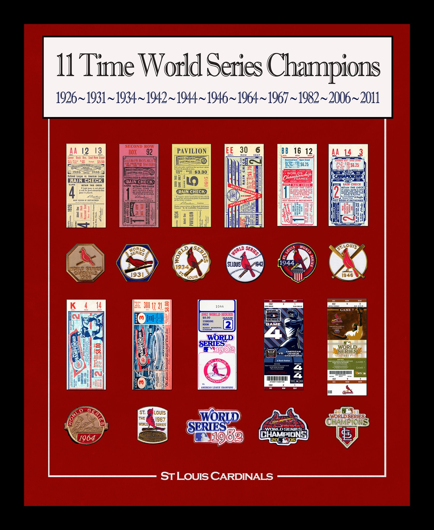 St Louis Cardinals 2011 World Series Champions key ring key chain wincraft