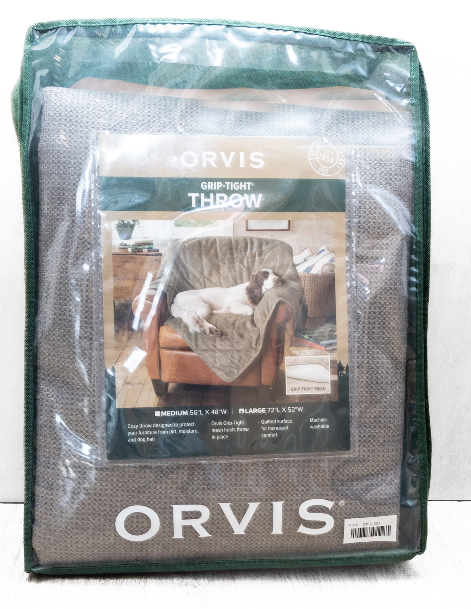 Orvis Grip-Tight Quilted Throw - Shale Large