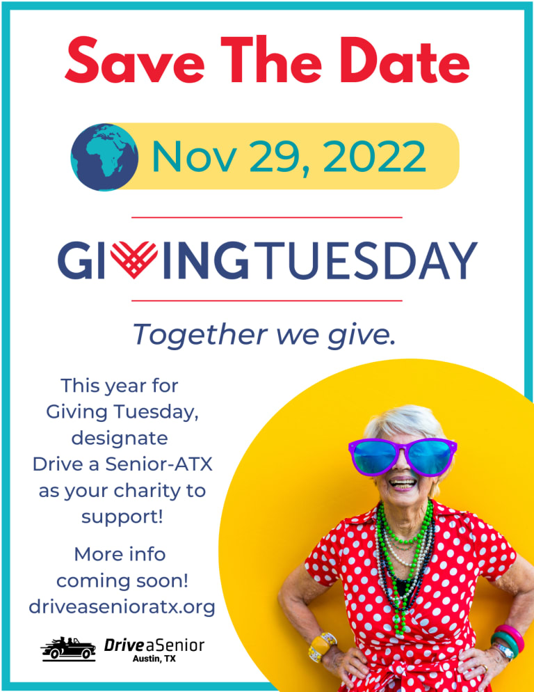Giving Tuesday 2022 by Drive a Senior ATX | BetterUnite