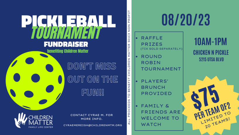 Pickleball Tournament Fundraiser by Children Matter - Family Life ...