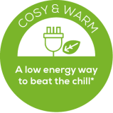 Cosy warmth at low cost per hour*