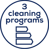 3 individuele reinigingsprogramma's 3 individuele reinigingsprogramma's