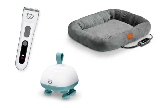 Massage devices for animals, animal fur trimmers, heated beds for animals from Beurer