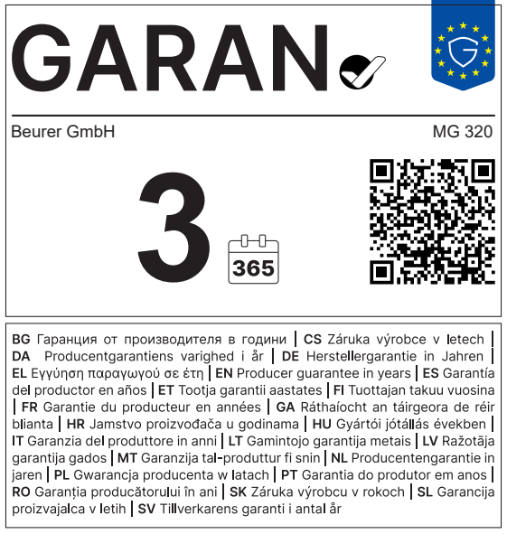 Informacja o gwarancji