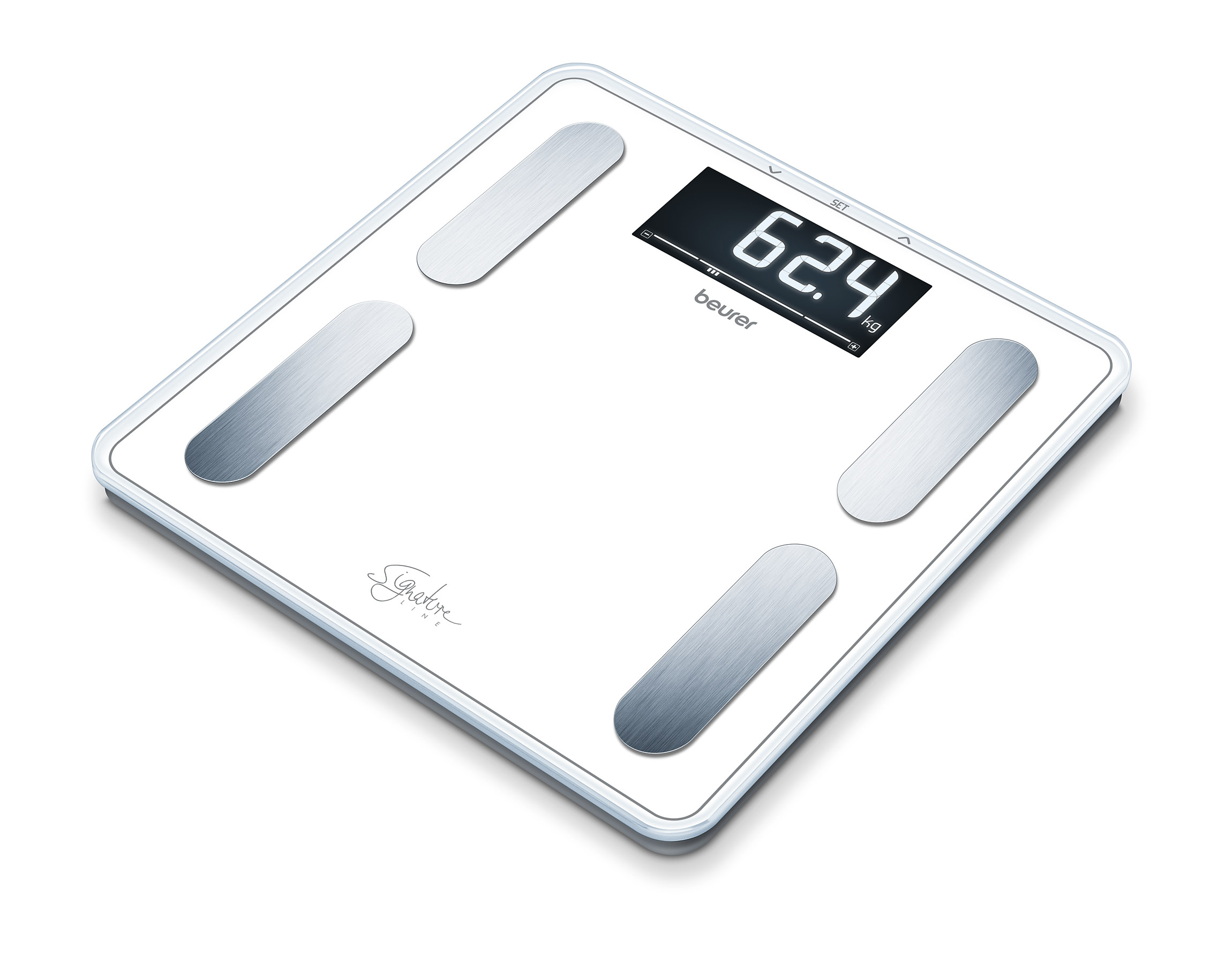 Bf105 connected biometric bathroom scales, aluminium, Beurer