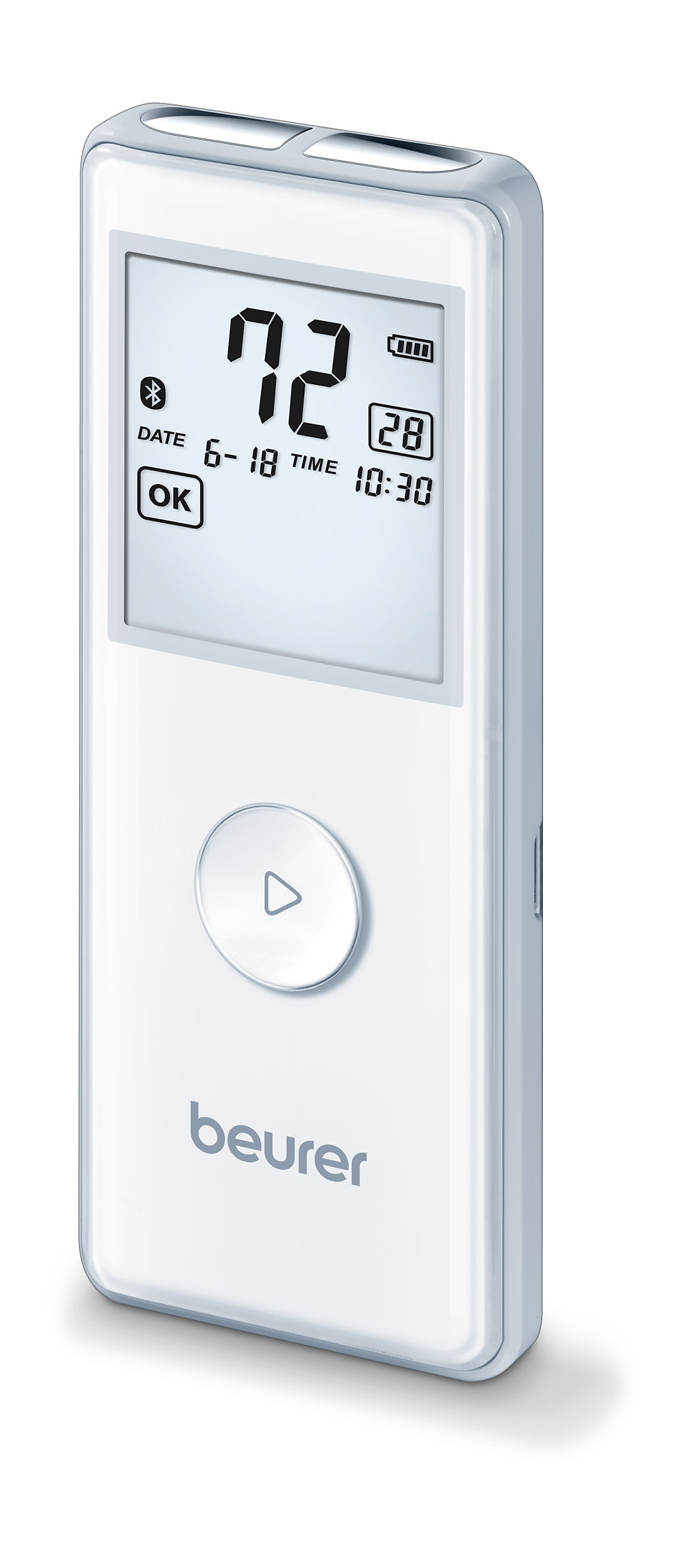 Beurer PO 60 BT Oxymètre de pouls connecté Bluetooth Blanc et gris