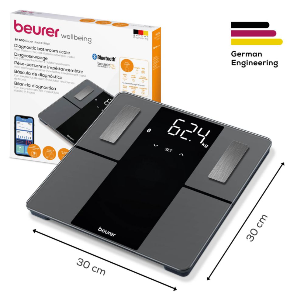 Diagnostic bathroom scale BF 500 Super Black Edition | Beurer