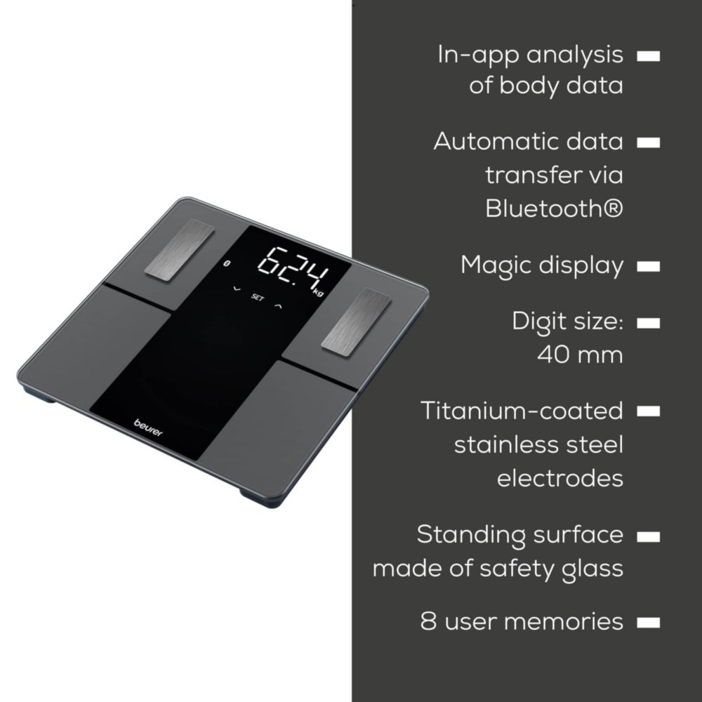 Diagnostic bathroom scale BF 500 Super Black Edition | Beurer