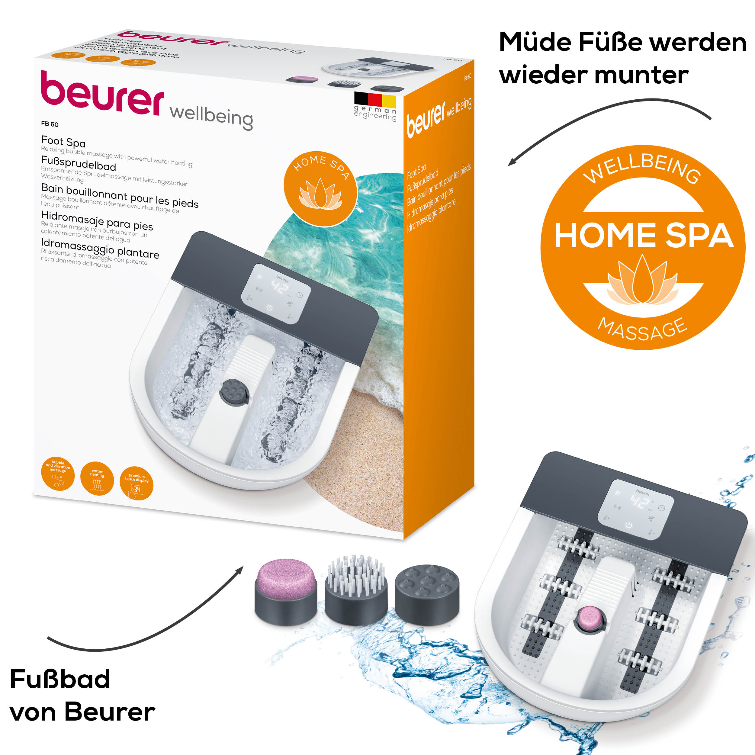 Foot Spa Fußsprudelbad Mit Vibrationsmassage & Akupressur – Entspannendes Fußbad