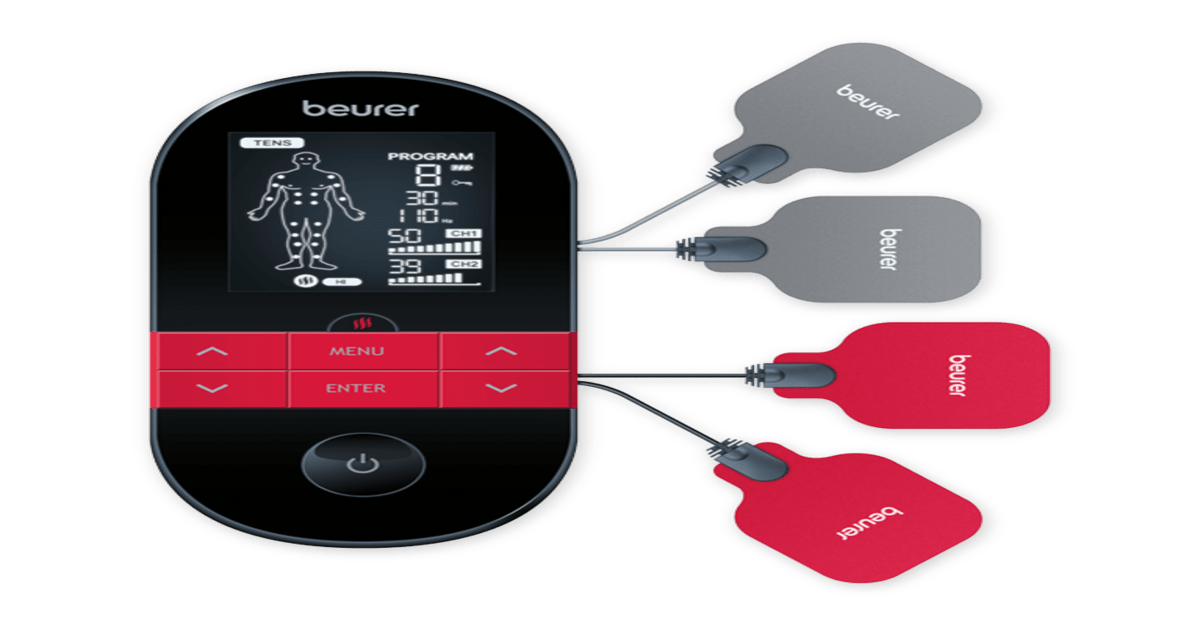 Électrostimulateur Tens Rechargeable Antidouleur Stimulateur Musculaire  avec 16 Modes, 4 Électrodes pour Massage Tension Musculaire