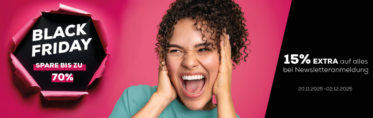 Black Friday bei Beurer: eine Frau lacht glücklich über die Dealpreise, spare 15% extra auf den ganzen Shop als Newsletterabonnent