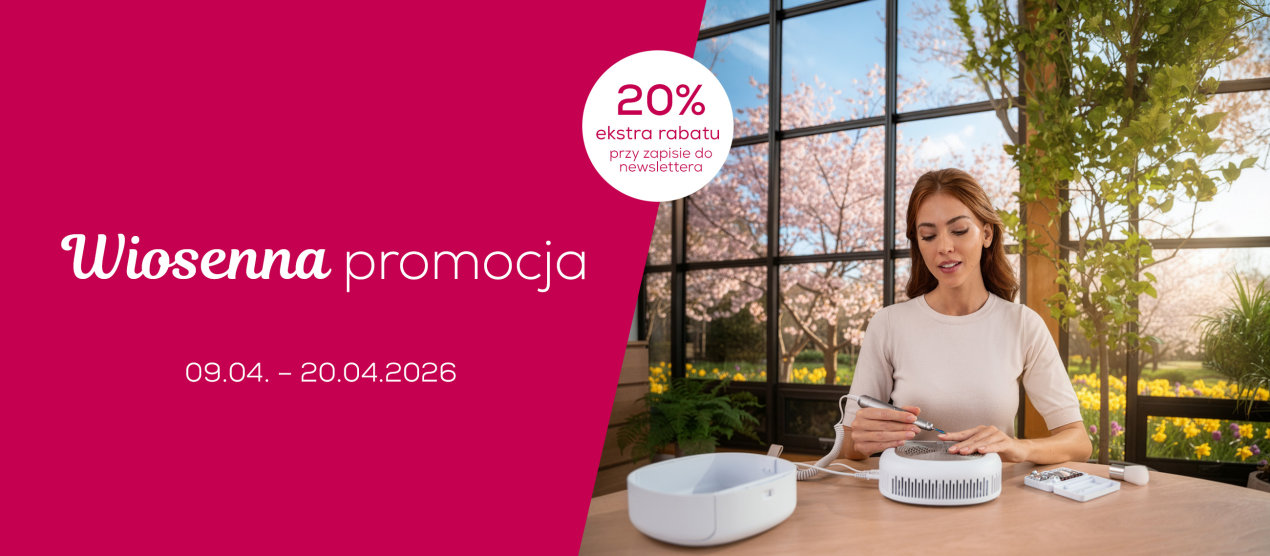 Kobieta używająca MP 200 marki Beurer przy stole we wiosennym wnętrzu,Wiosenna akcja,20% rabatu przy zapisie do newslettera,09.04–20.04.2026