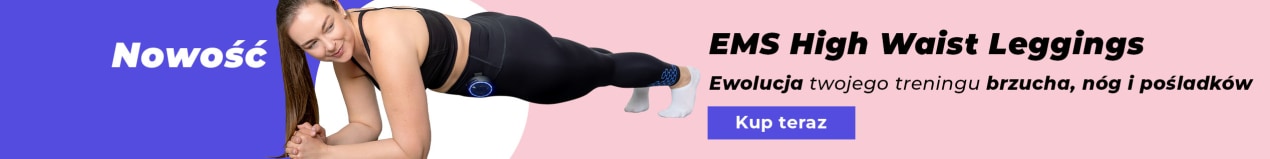 Brunetka wykonuje ćwiczenie plank (deska), mając na sobie legginsy EMS z wysokim stanem marki Antelope.