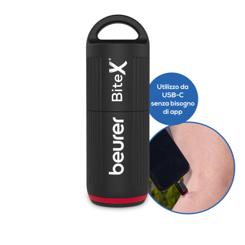 BiteX Go - Rimedio contro le punture di insetti - Senza app, con USB-C