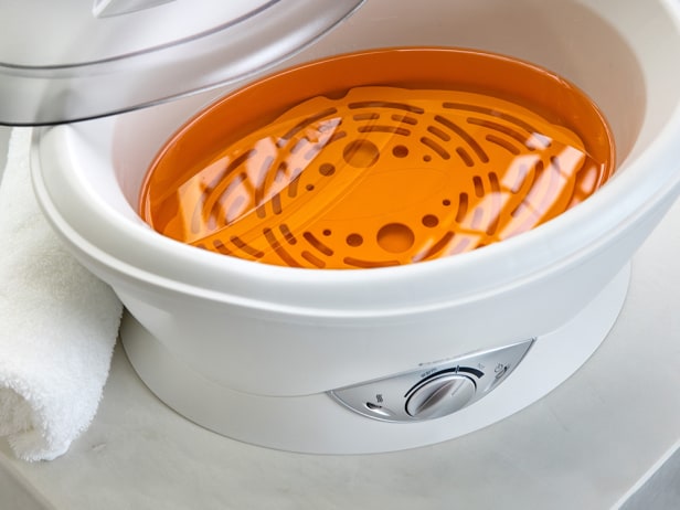 Bain de paraffine rempli