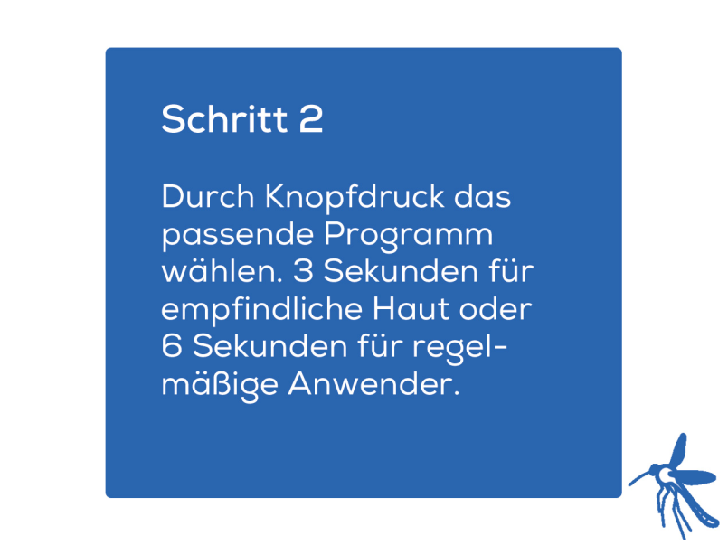 Schritt 2 der Anwendung des Beurer BR 60 Insektenstichheilers