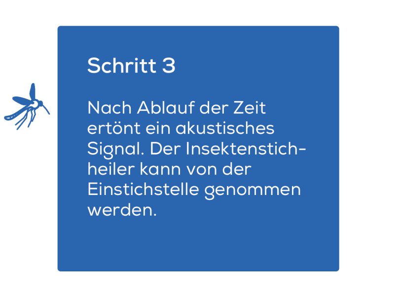 Schritt 3 der Anwendung des Beurer BR 60 Insektenstichheilers