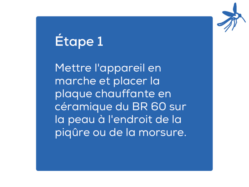Étape 1 de l'utilisation du guérisseur de piqûres d'insectes BR 60 de Beurer