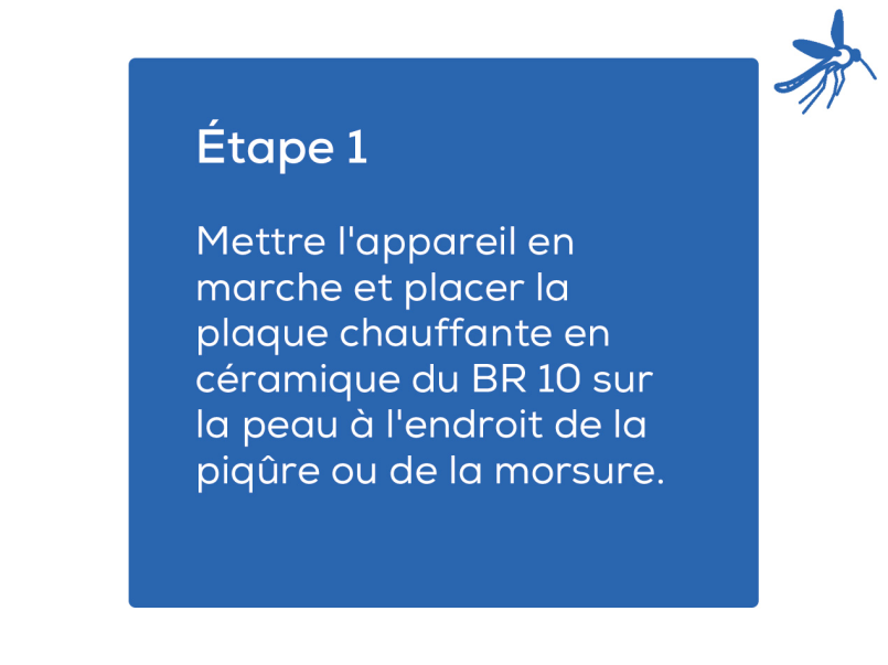 Étape 1 de l'utilisation du guérisseur de piqûres d'insectes BR 10 de Beurer
