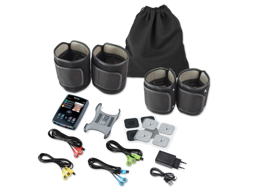 Übersichtsbild des EM95 mit dem Zubehör und den Manschetten