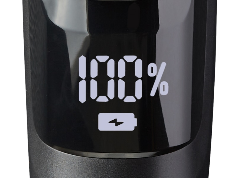 Display des MN9X mit einer Akkuanzeige von 100 %