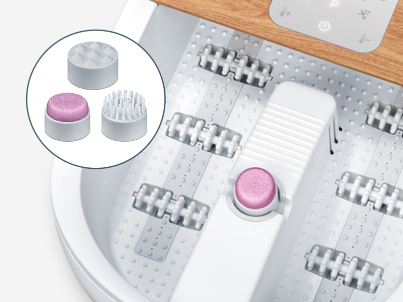 Rotierende Pedikürestation mit 3 Aufsätzen