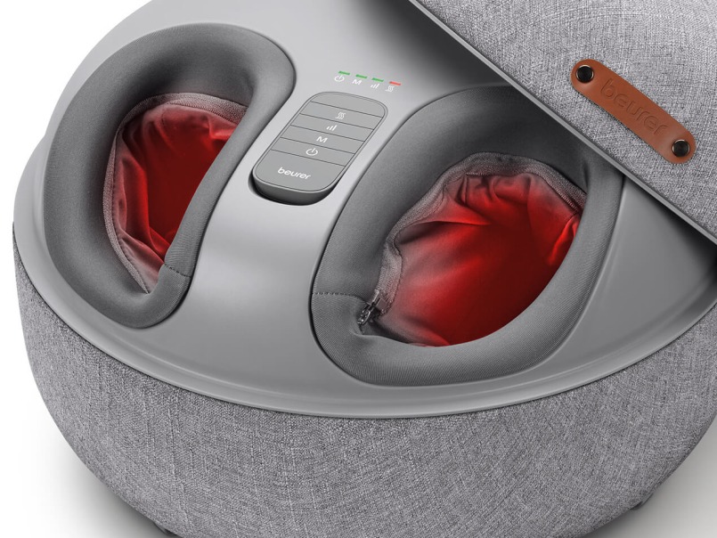 Aktivierte Wärmefunktion des Fußmassagegeräts