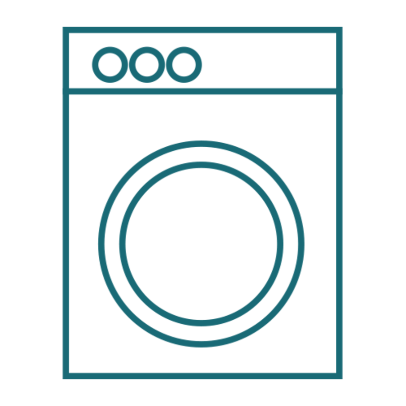 Symbol für Waschmaschine mit Text: Maschinenwaschbar