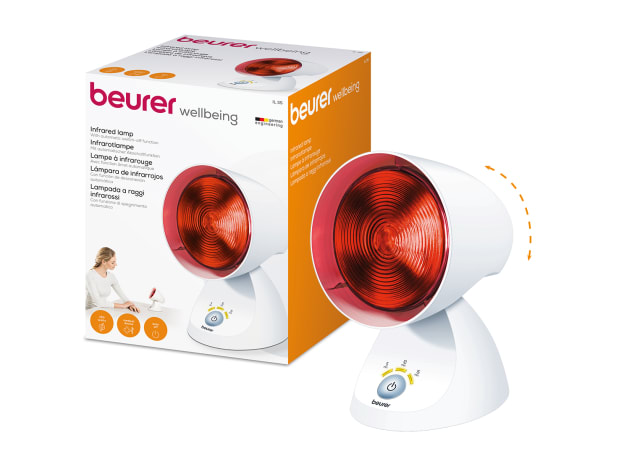Image du produit et de l'emballage de la lampe à lumière infrarouge IL 35 de Beurer
