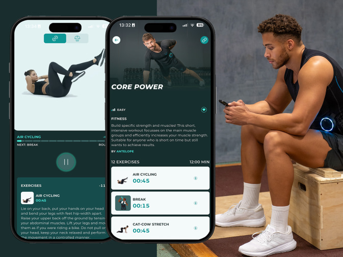 A man takes a break from EMS training with the Antelope training app.