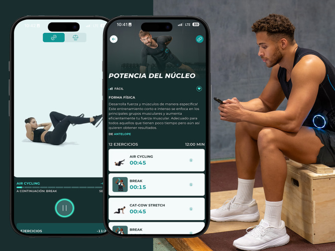 Un hombre hace una pausa en su formación de socorrista con la aplicación de formación Antelope.