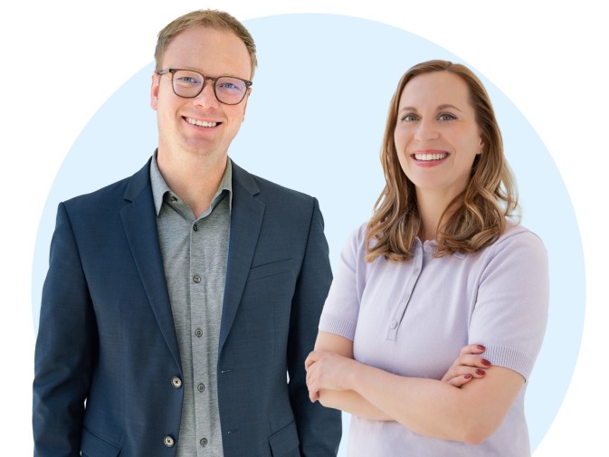 Manuel Leschick and Caroline Weisshaar smiling