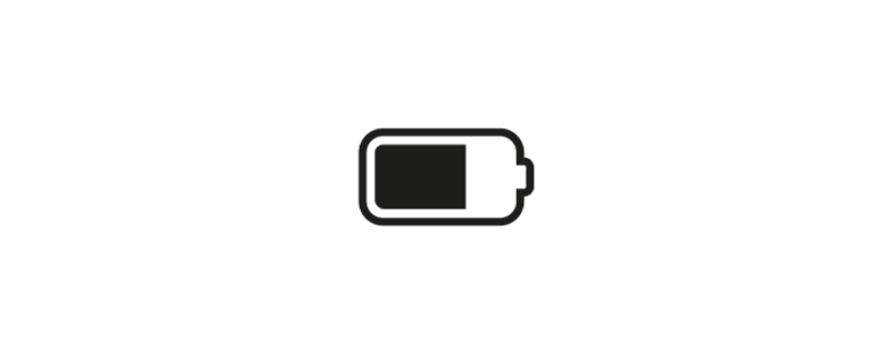 Das Icon zeigt eine Batterie