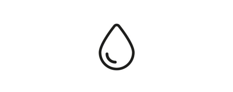 Das Icon zeigt einen Wassertropfen zur Darstellung, dass oft getrunken werden sollte.