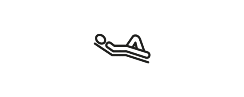 Das Icon zeigt einen ausruhenden Körper zur Darstellung der Regeneration.